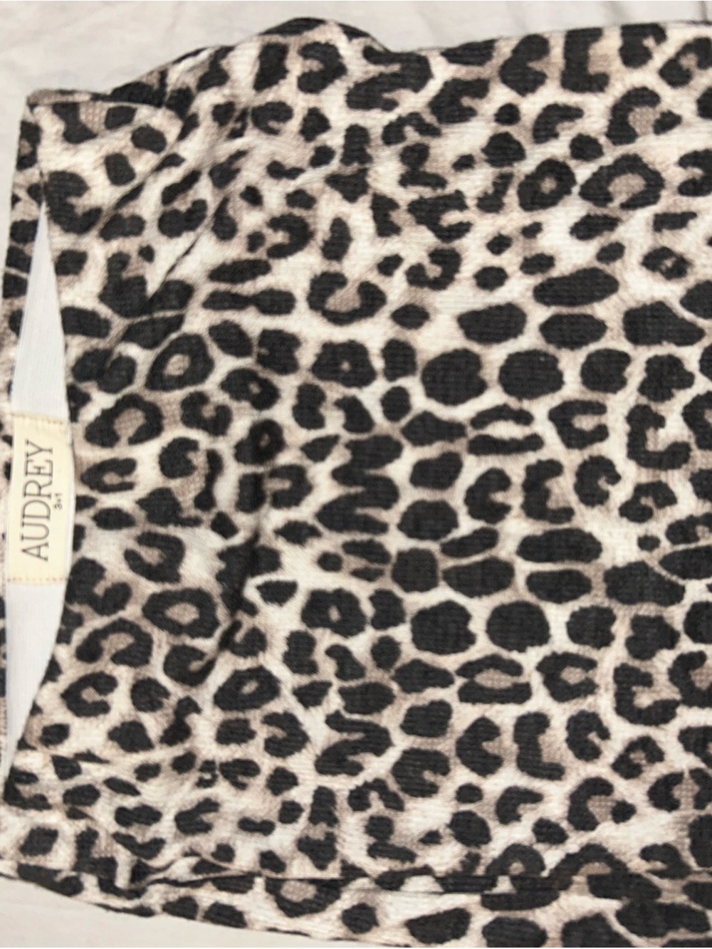 audrey Leopard Print Mini Skirt in Black and Cream